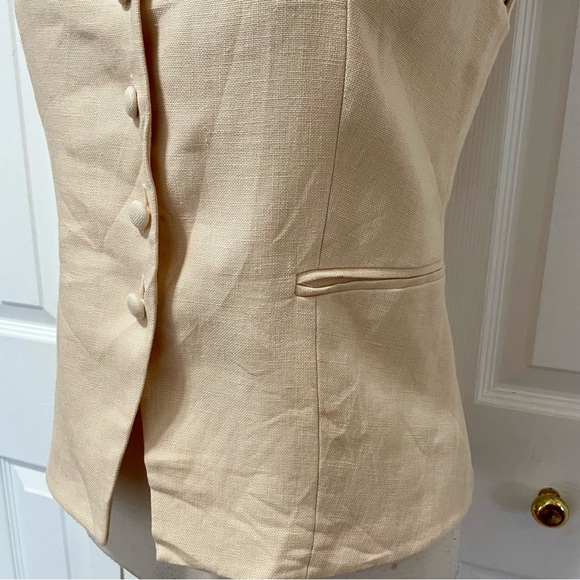 Authentic Sézane Ivory Linen Square Neck Vest EU Size 40 - Picture 4 of 9